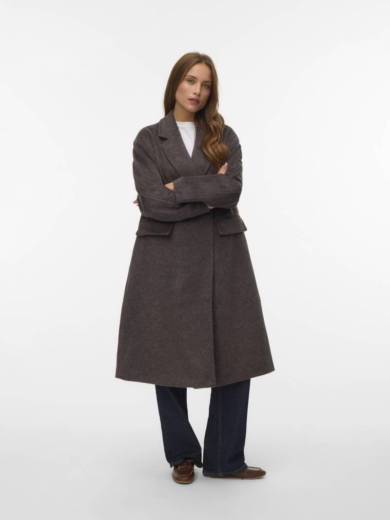 VERO MODA - VMLELEA LONG COAT chocolate torte - Gr. - L von VERO MODA
