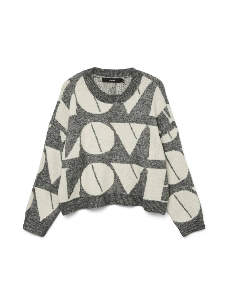 VERO MODA - VMLOVE LS O-NECK PULLOVER BOO medium grey melange - Gr. - L von VERO MODA