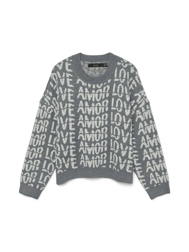 VERO MODA - VMLOVE LS O-NECK PULLOVER BOO medium grey melange - Gr. - S von VERO MODA