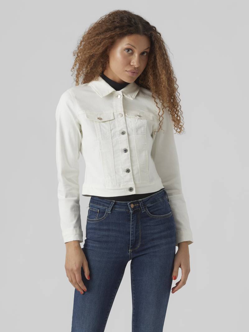 VERO MODA - VMLUNA LS SLIM DNM JACKET MIX GA NOOS cloud dancer - Gr. - M von VERO MODA
