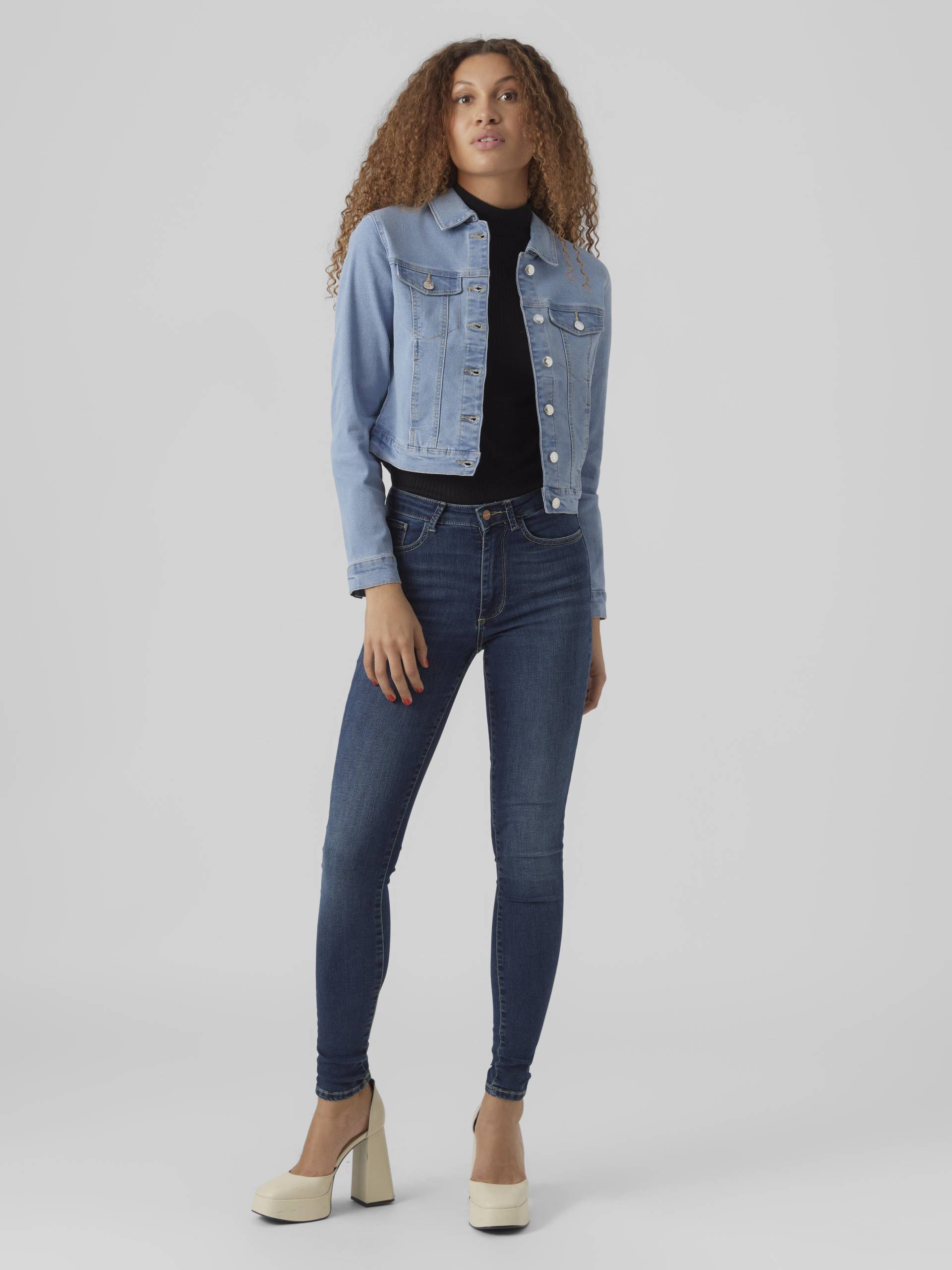 VERO MODA - VMLUNA LS SLIM DNM JACKET MIX GA NOOS light blue denim - Gr. - S von VERO MODA