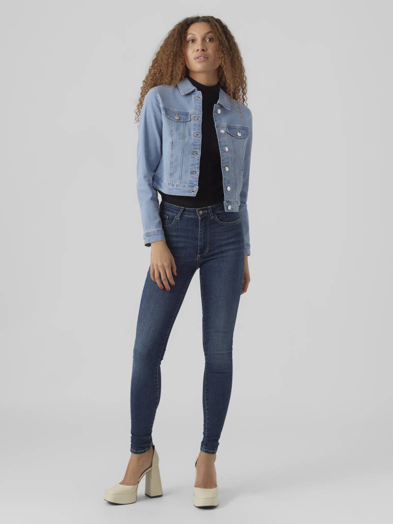 VERO MODA - VMLUNA LS SLIM DNM JACKET MIX GA NOOS light blue denim - Gr. - XL von VERO MODA