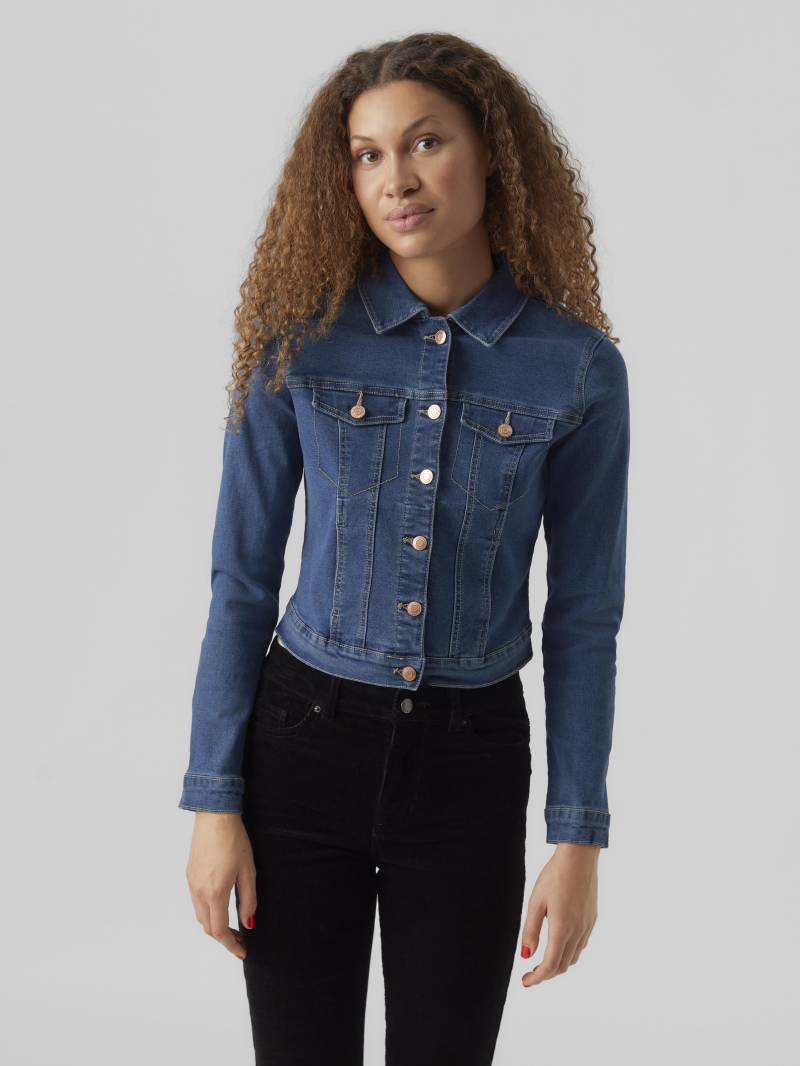 VERO MODA - VMLUNA LS SLIM DNM JACKET MIX GA NOOS medium blue denim - Gr. - S von VERO MODA