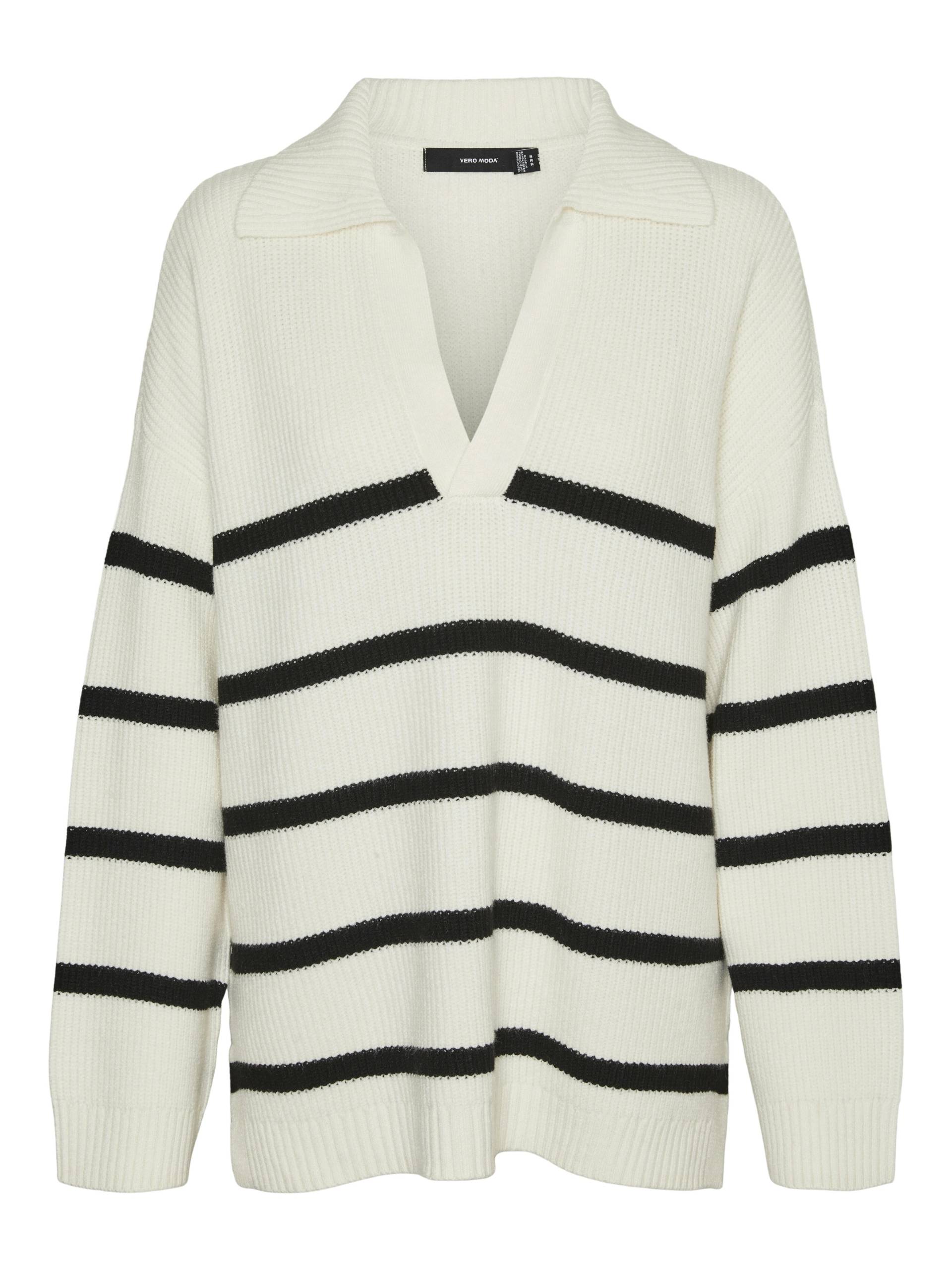VERO MODA - VMLUNA LS V-NECK LONG PULLOVER GA BOO birch - Gr. - L von VERO MODA