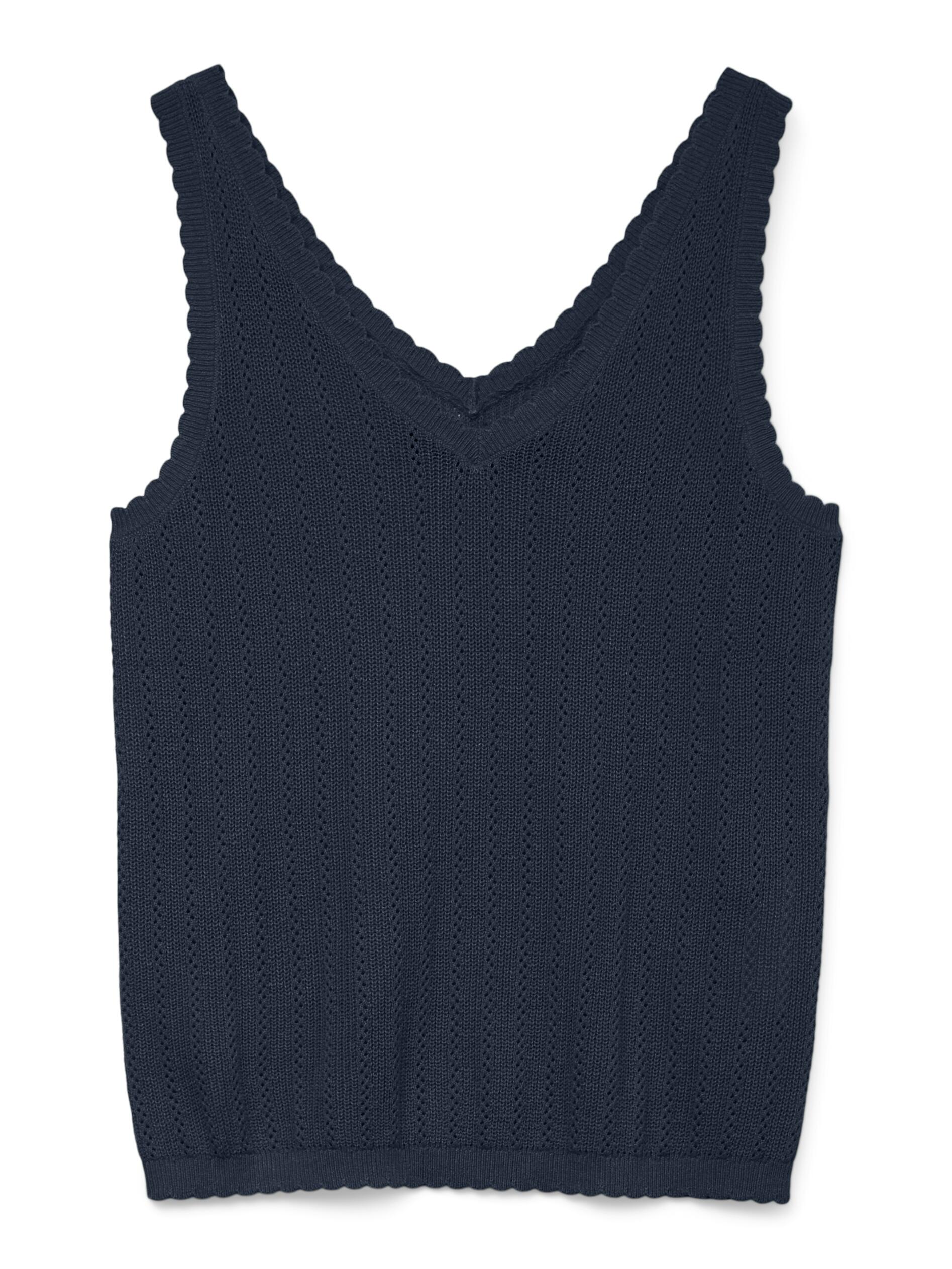 VERO MODA - VMLUXLIGHT POINTELLE SL V-NECK TOP navy blazer - Gr. - XL von VERO MODA