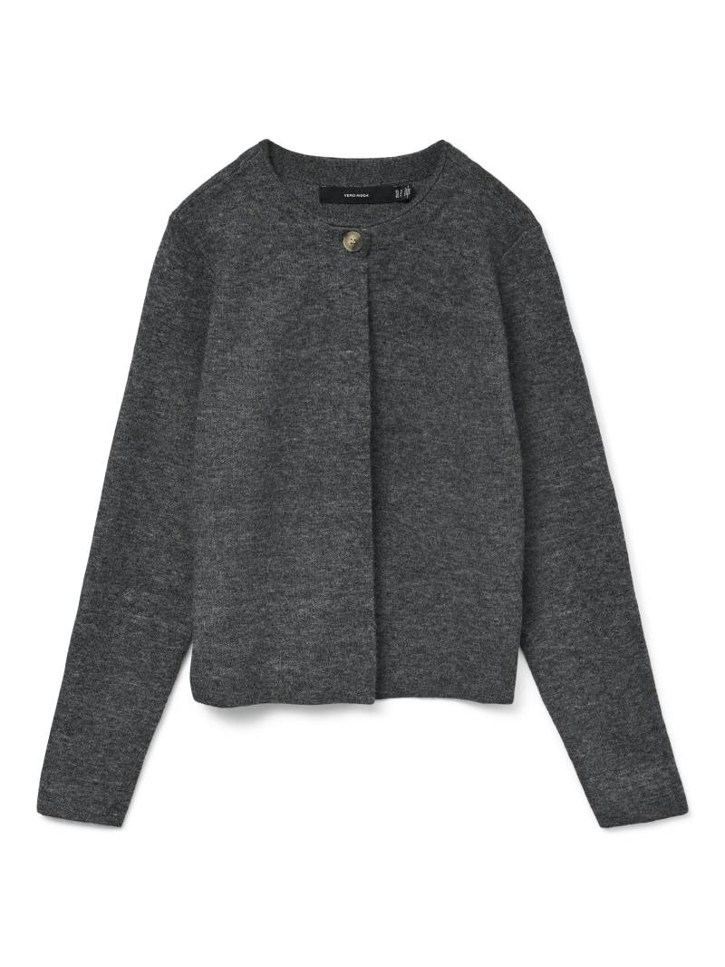 VERO MODA - VMMARINA LS O-NECK CARDIGAN BOO dark grey melange - Gr. - M von VERO MODA