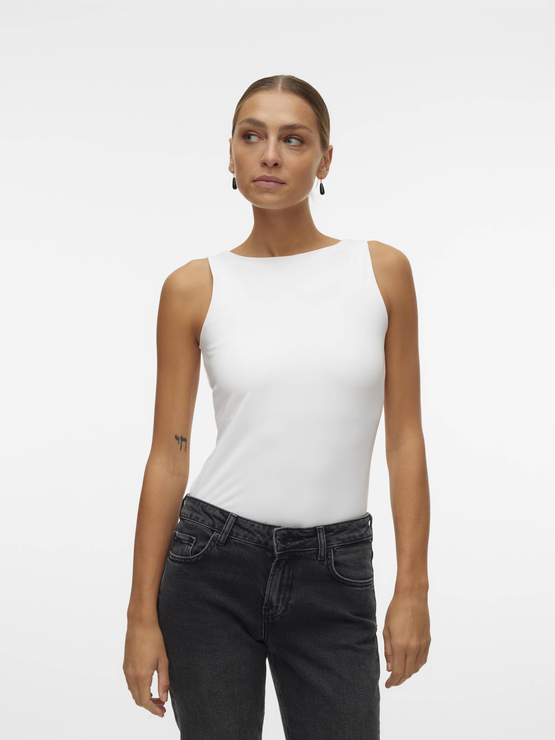 VERO MODA - VMMILLION SL SQUARE TOP 2-WAY JRS NOOS bright white - Gr. - L von VERO MODA