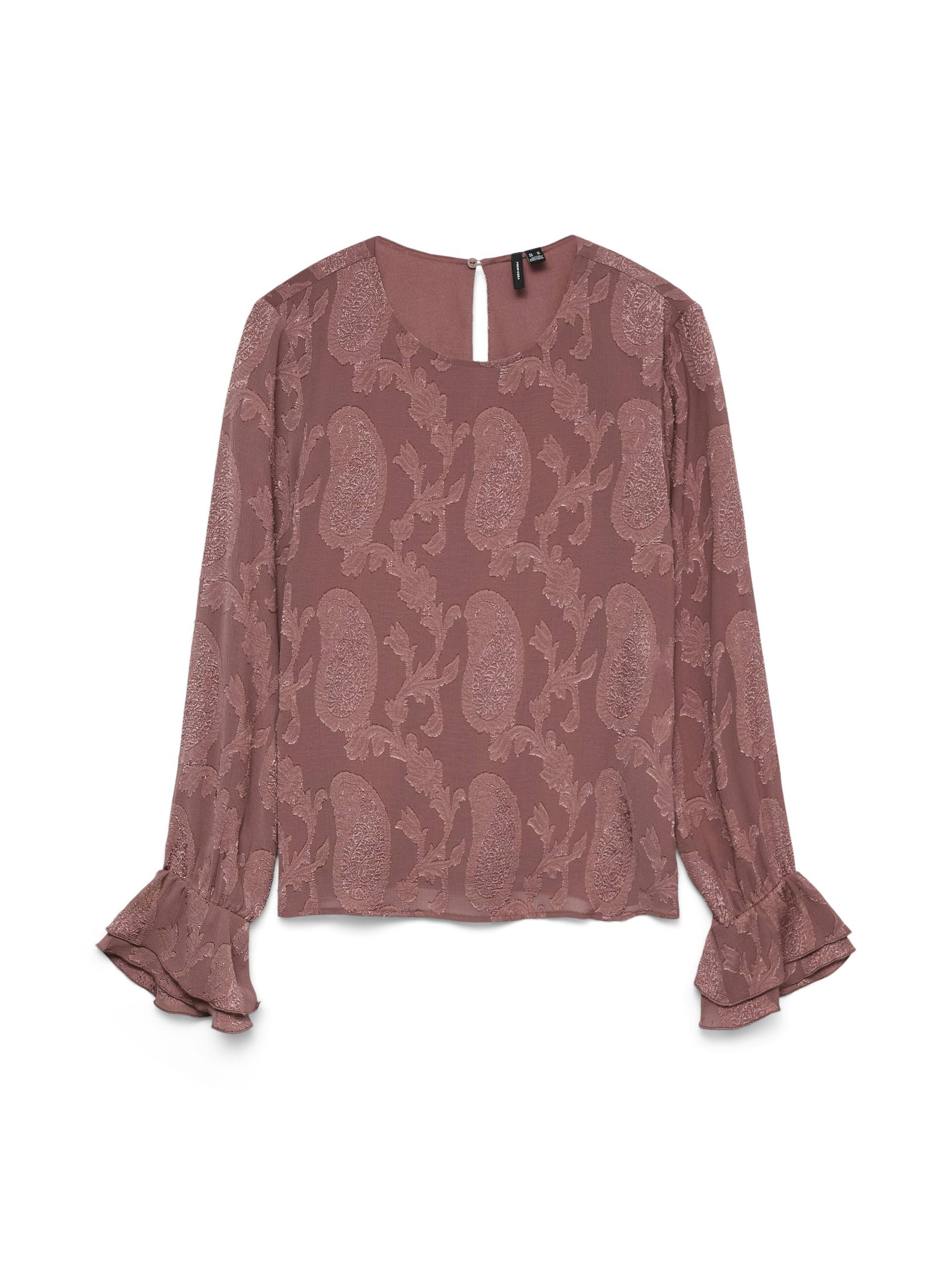 VERO MODA - VMMISHI LS TOP WVN rose brown - Gr. - XL von VERO MODA
