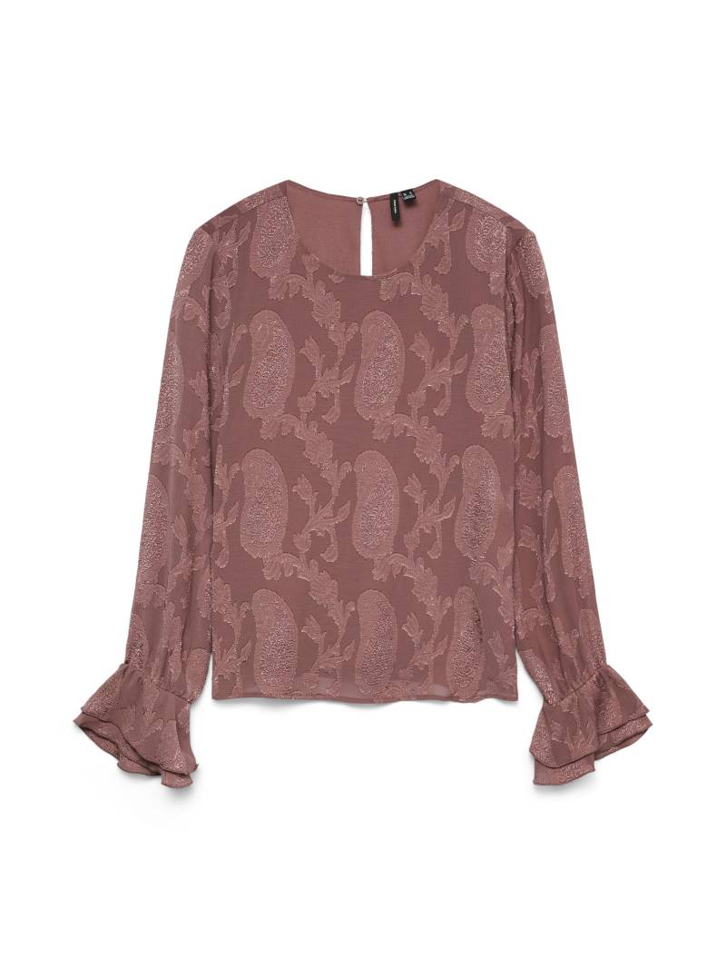 VERO MODA - VMMISHI LS TOP WVN rose brown - Gr. - XL von VERO MODA