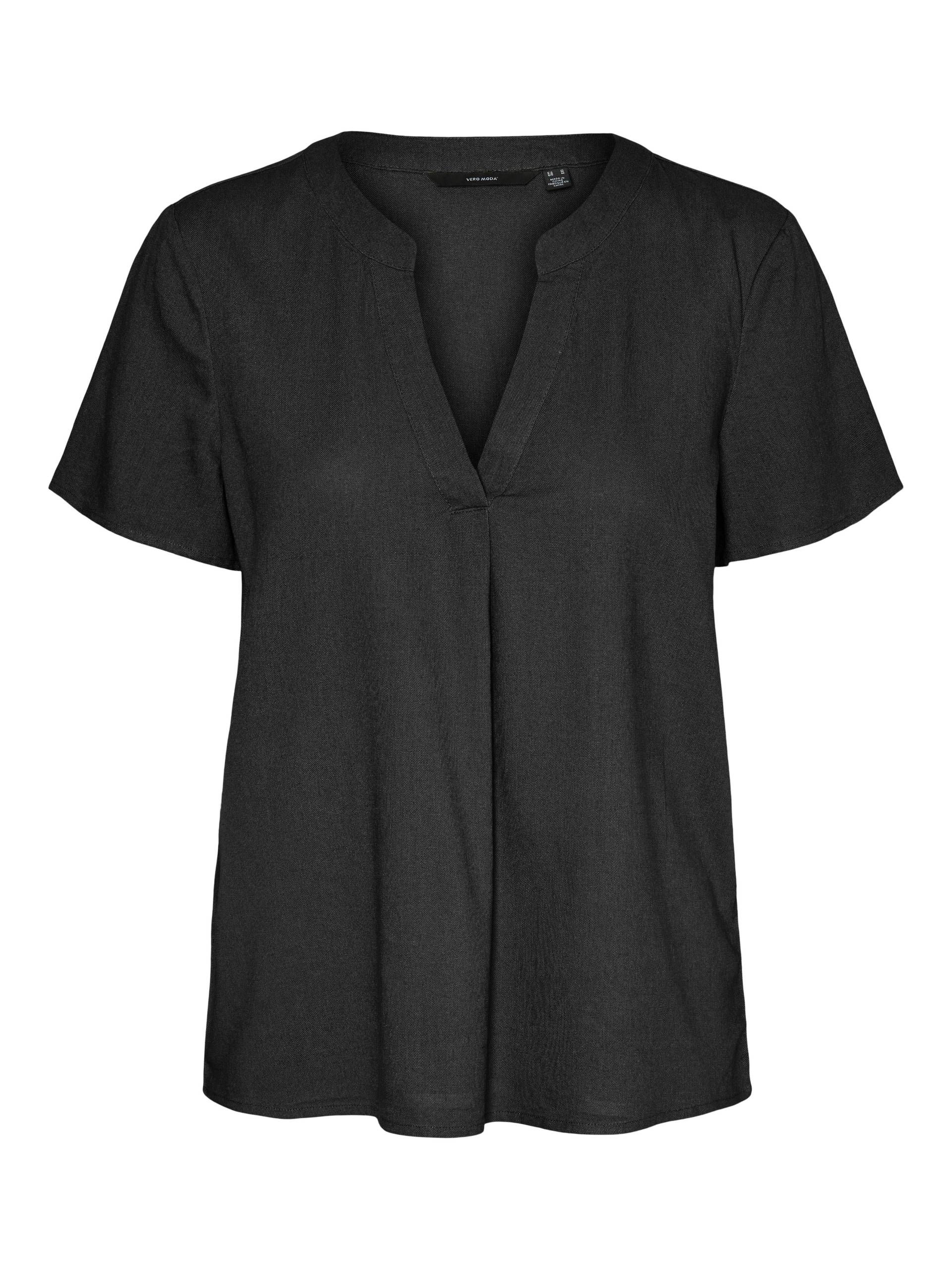 VERO MODA - VMMYMILO SS V-NECK TOP WVN GA black - Gr. - S von VERO MODA
