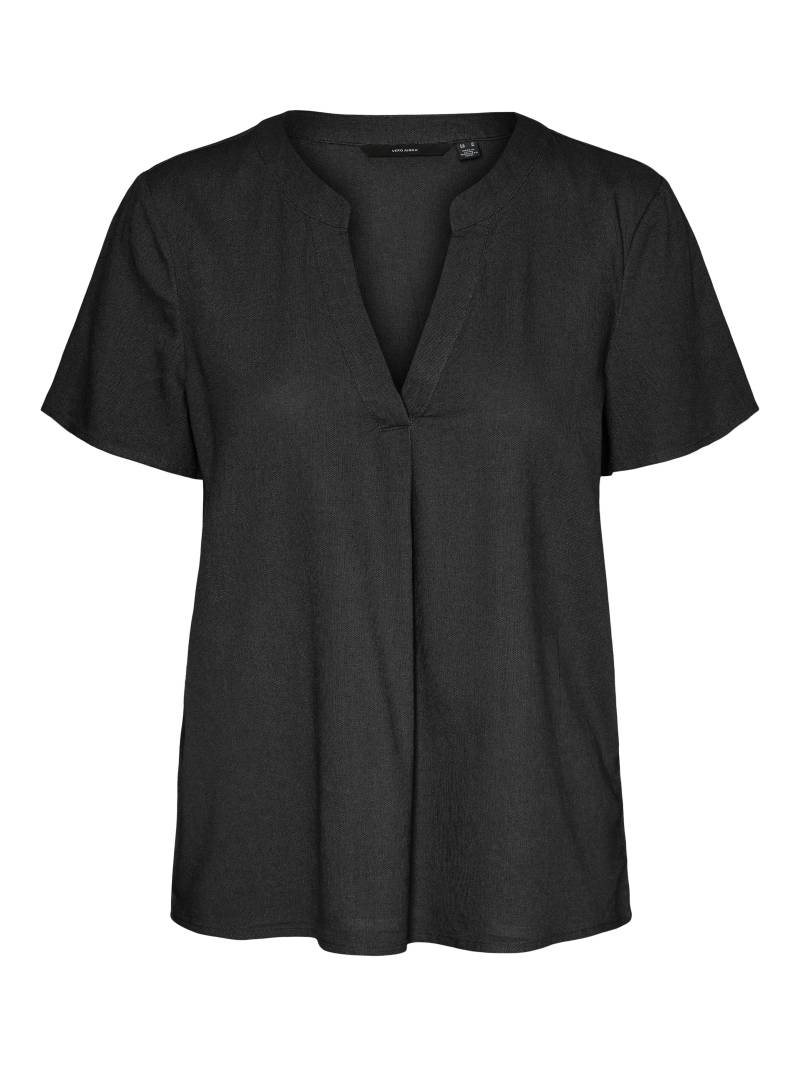 VERO MODA - VMMYMILO SS V-NECK TOP WVN GA black - Gr. - S von VERO MODA