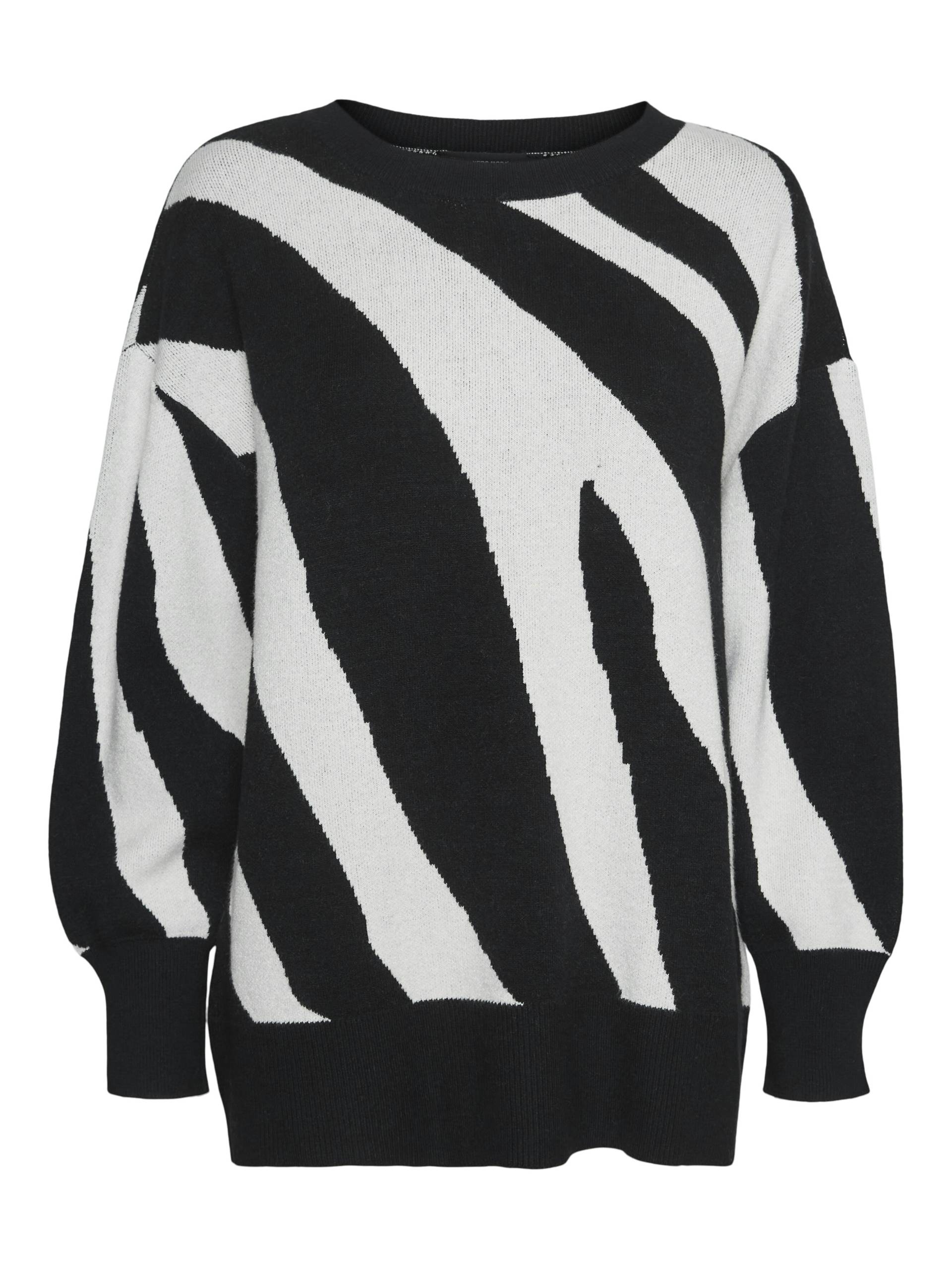 VERO MODA - VMNANCY LS O-NECK LONG PULLOVER BOO black - Gr. - M von VERO MODA