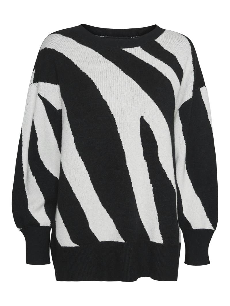 VERO MODA - VMNANCY LS O-NECK LONG PULLOVER BOO black - Gr. - M von VERO MODA