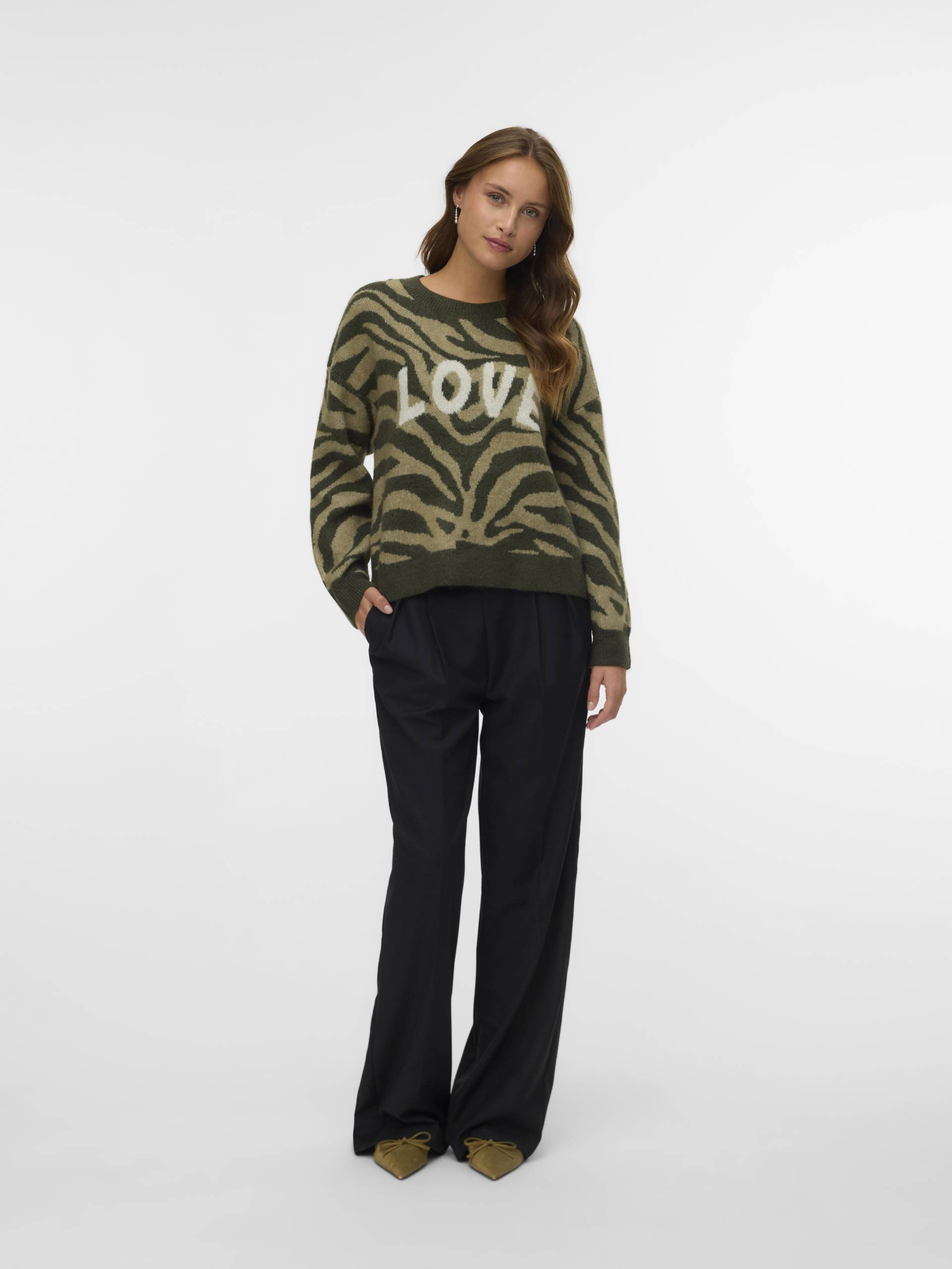 VERO MODA - VMNEWKAI LS O-NECK PULLOVER BOO grape leaf - Gr. - L von VERO MODA