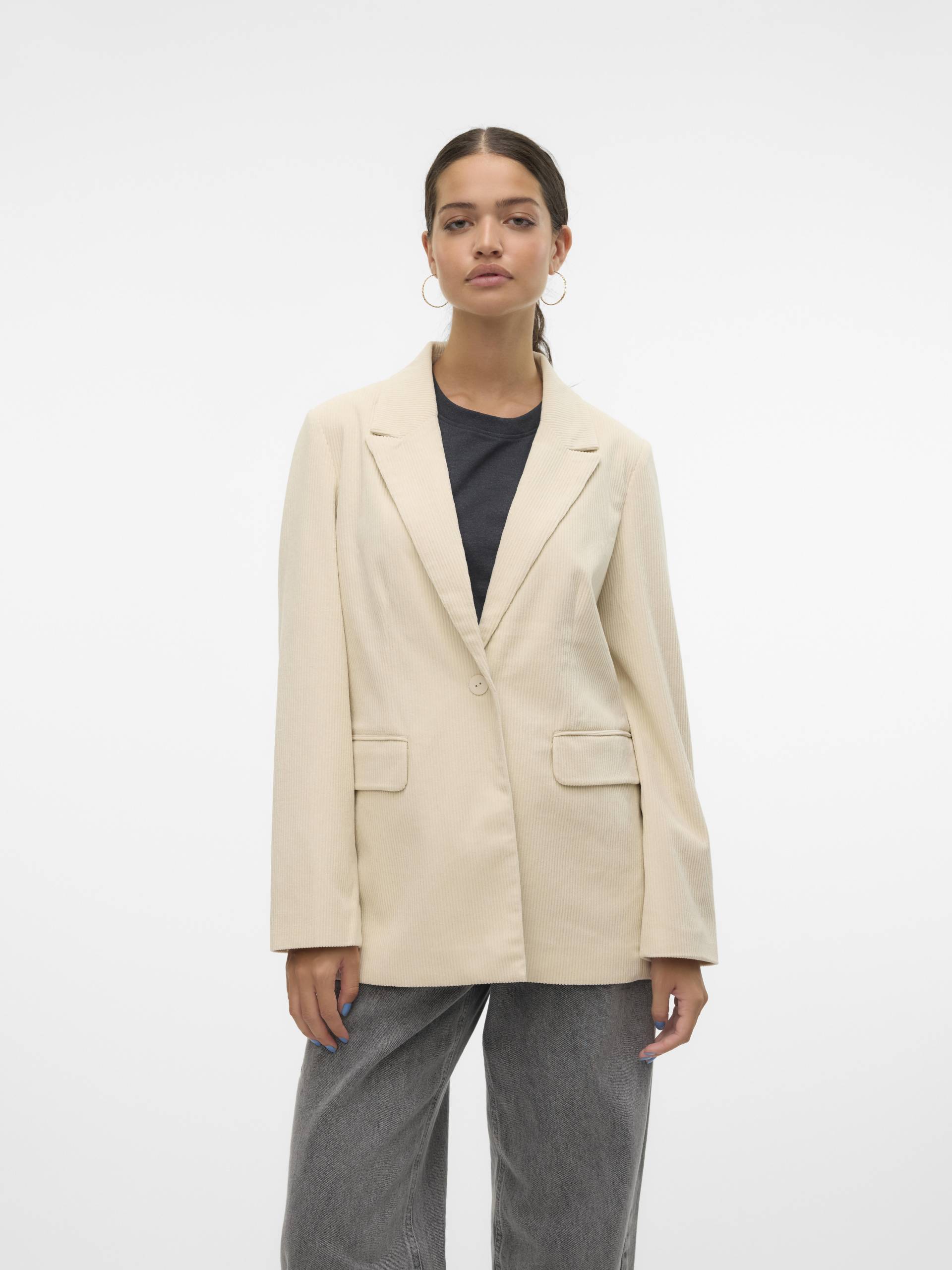 VERO MODA - VMNORA LS LOOSE CORDUROY BLAZER birch - Gr. - M von VERO MODA