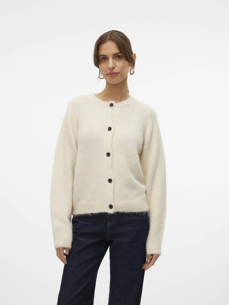 VERO MODA - VMNOVAH LS O-NECK BUTTON CARDI GA NOOS birch - Gr. - L von VERO MODA
