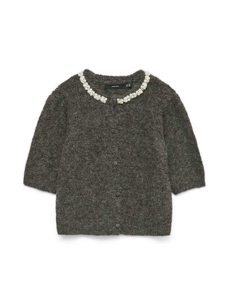 VERO MODA - VMOCEAN 2/4 O-NECK JEWELLERY CARDIGAN chocolate torte - Gr. - S von VERO MODA