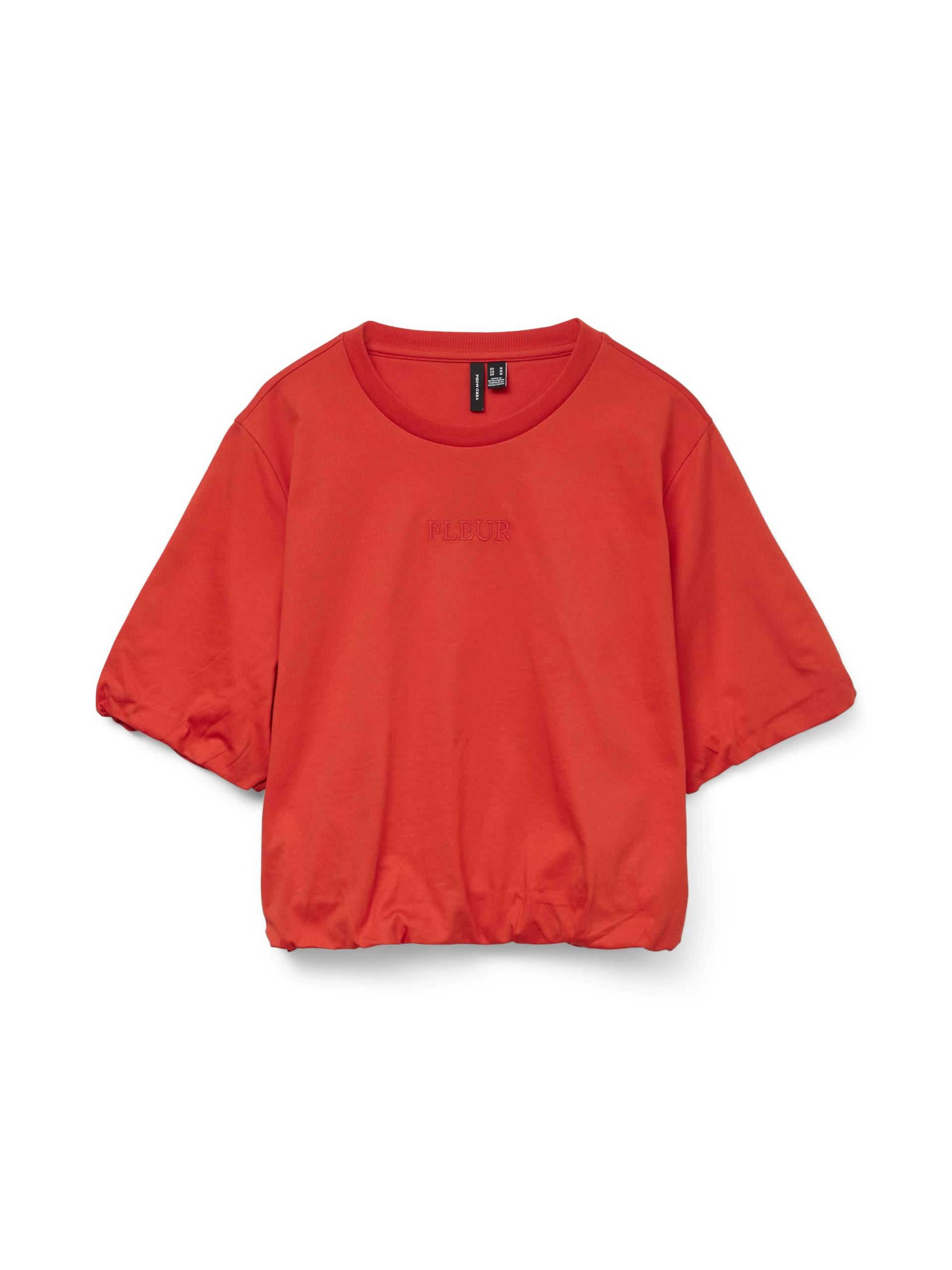 VERO MODA - VMPENNY SS CROPPED TOP BOX JRS fiery red - Gr. - L von VERO MODA