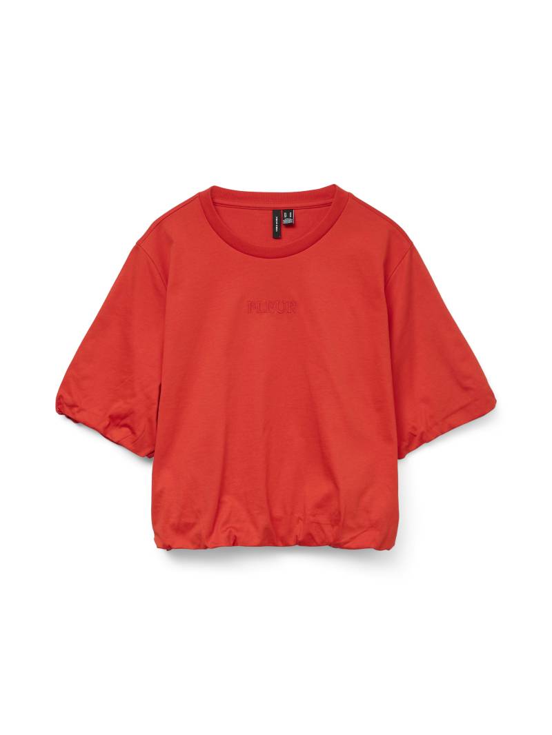 VERO MODA - VMPENNY SS CROPPED TOP BOX JRS fiery red - Gr. - L von VERO MODA
