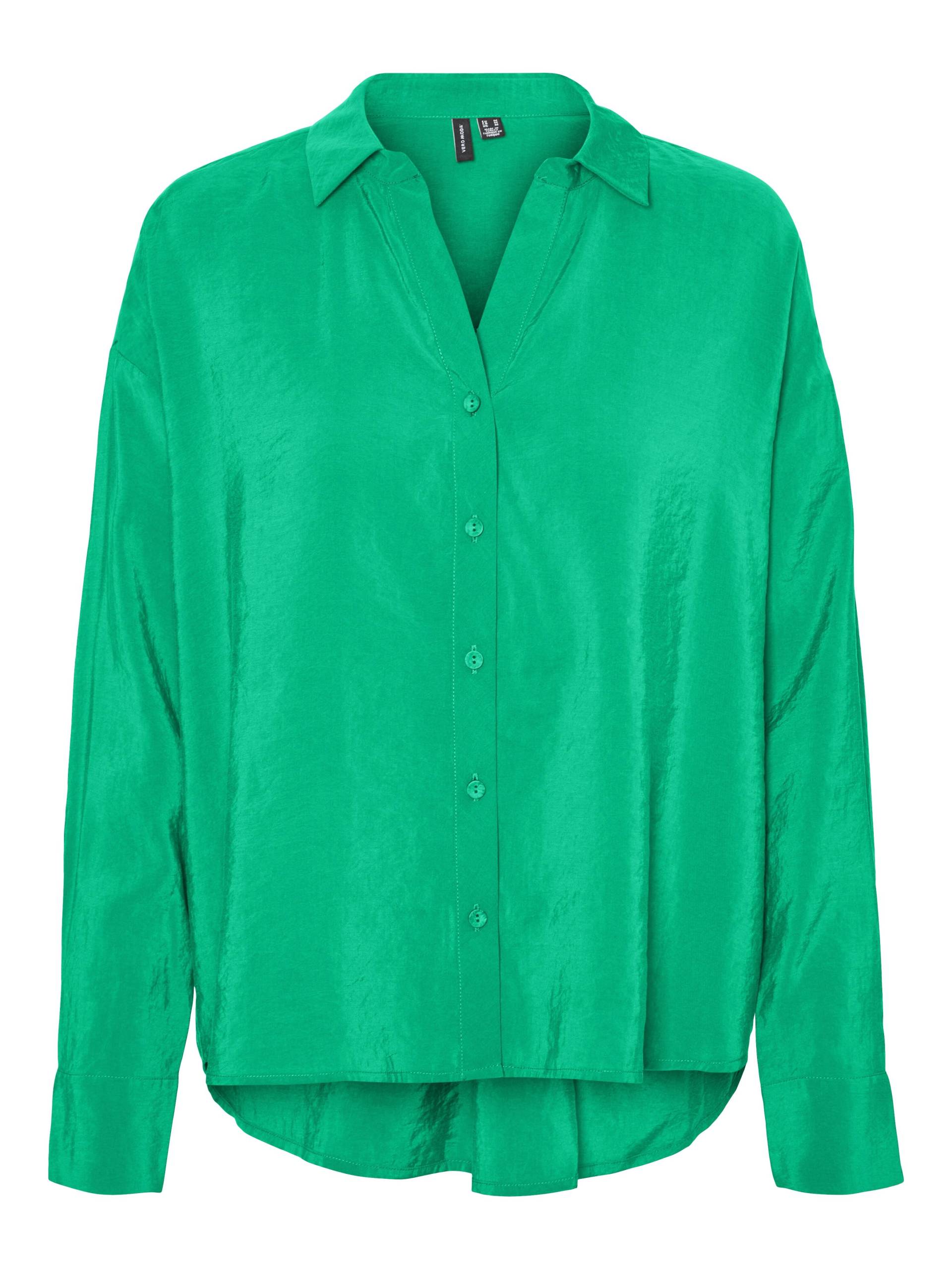 VERO MODA - VMQUEENY LS OVERSIZE SHIRT WVN GA NOOS bright green - Gr. - S von VERO MODA