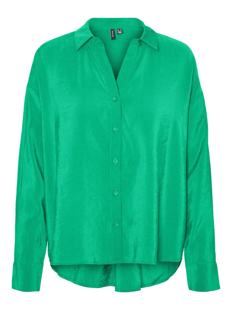 VERO MODA - VMQUEENY LS OVERSIZE SHIRT WVN GA NOOS bright green - Gr. - S von VERO MODA