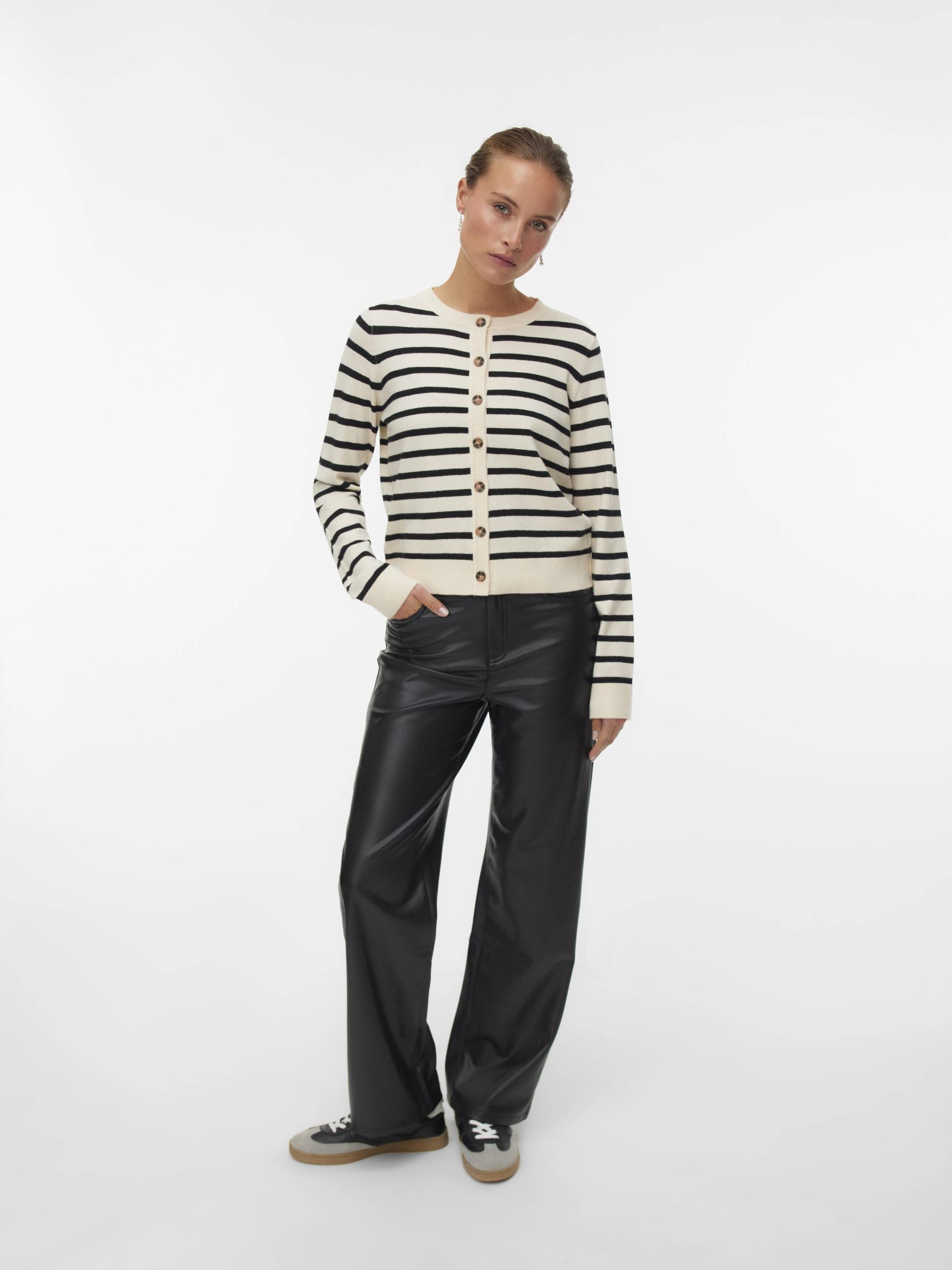 VERO MODA - VMSABA PLAIN LS O-NECK CARDIGAN NOOS birch - Gr. - L von VERO MODA