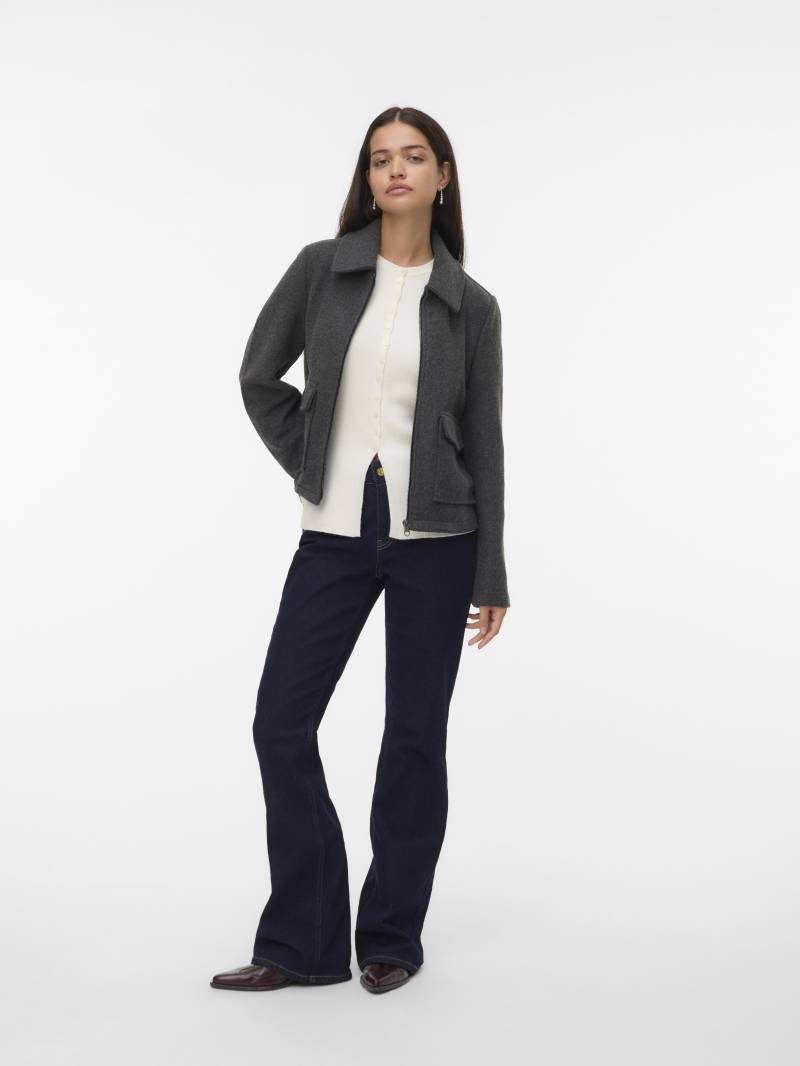 VERO MODA - VMSAFIR SHORT JACKET GA NOOS dark grey melange - Gr. - XL von VERO MODA