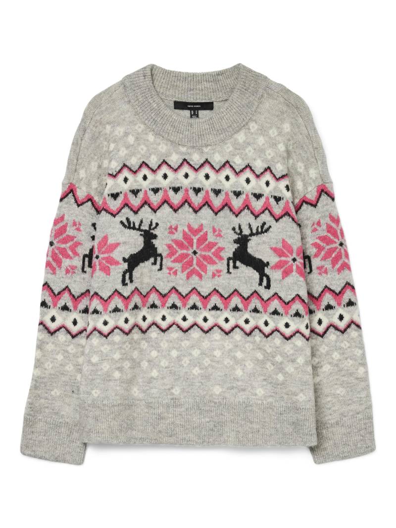 VERO MODA - VMSANTANORDIC LS O-NECK PULLOVER XMAS light grey melange - Gr. - XL von VERO MODA