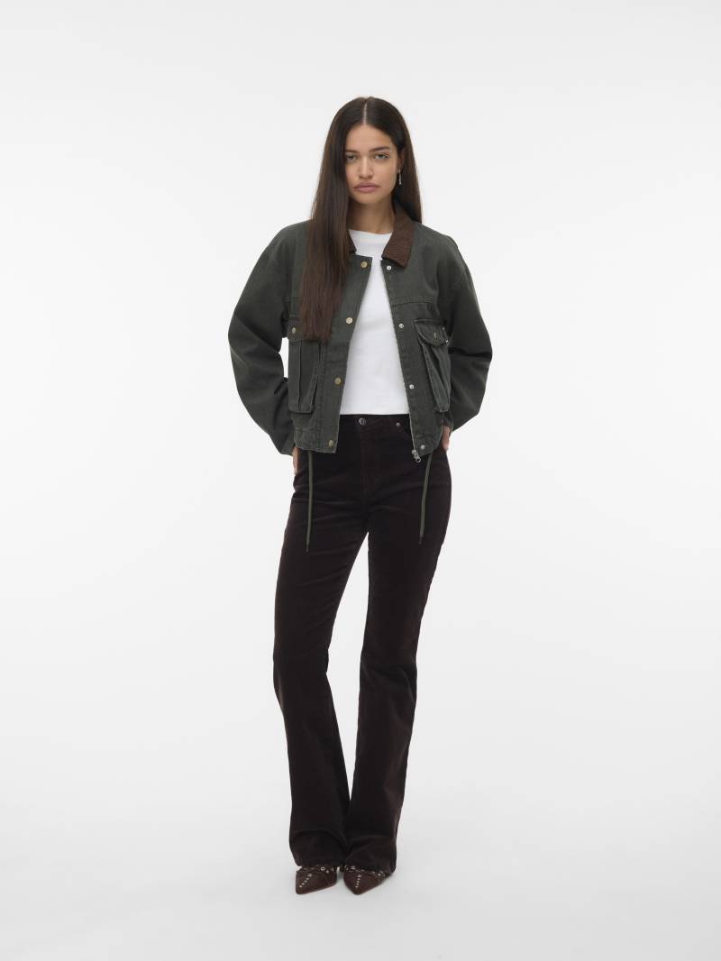 VERO MODA - VMSAYLOR LS DENIM JACKET grape leaf - Gr. - S von VERO MODA