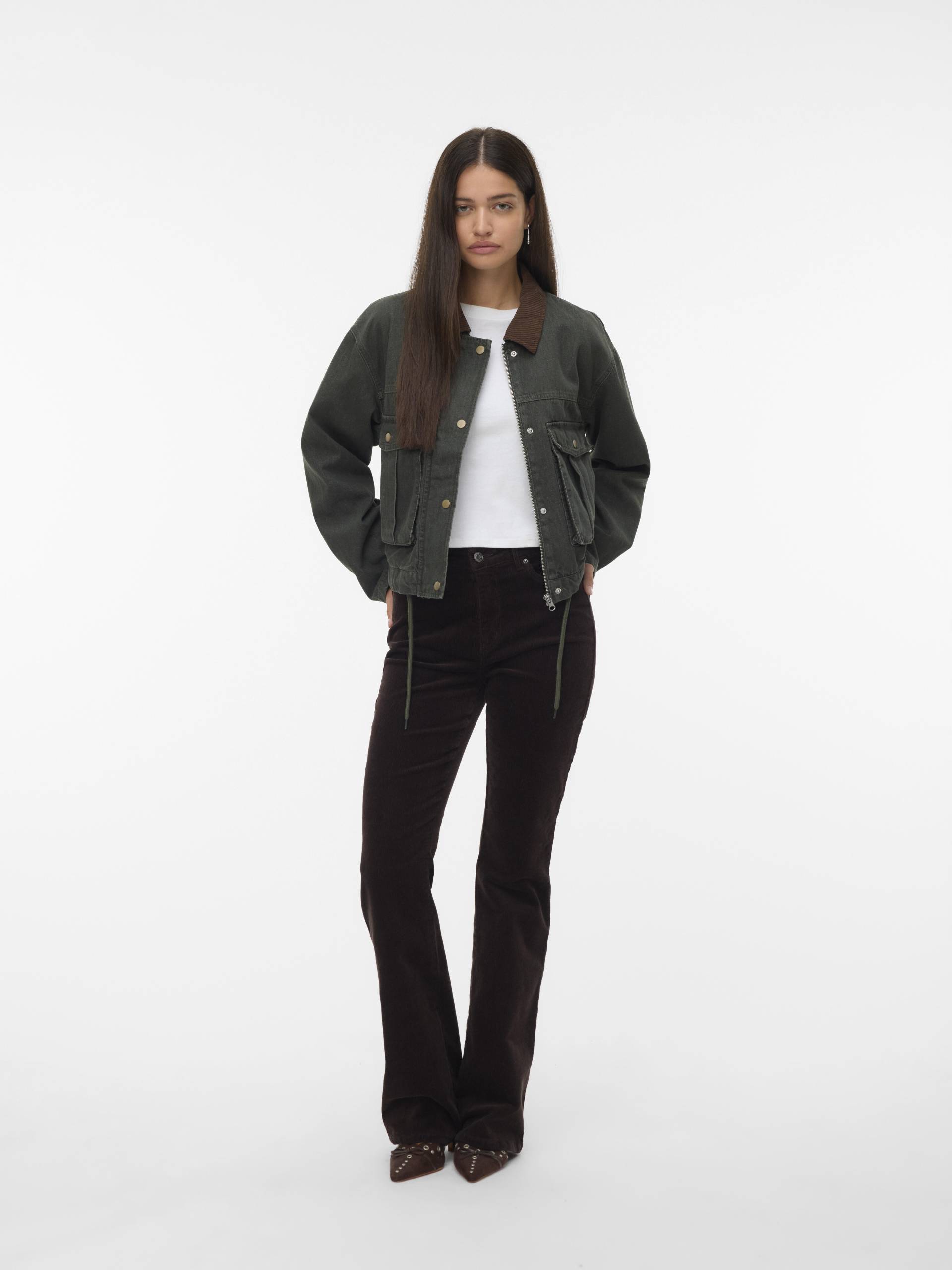 VERO MODA - VMSAYLOR LS DENIM JACKET grape leaf - Gr. - XL von VERO MODA
