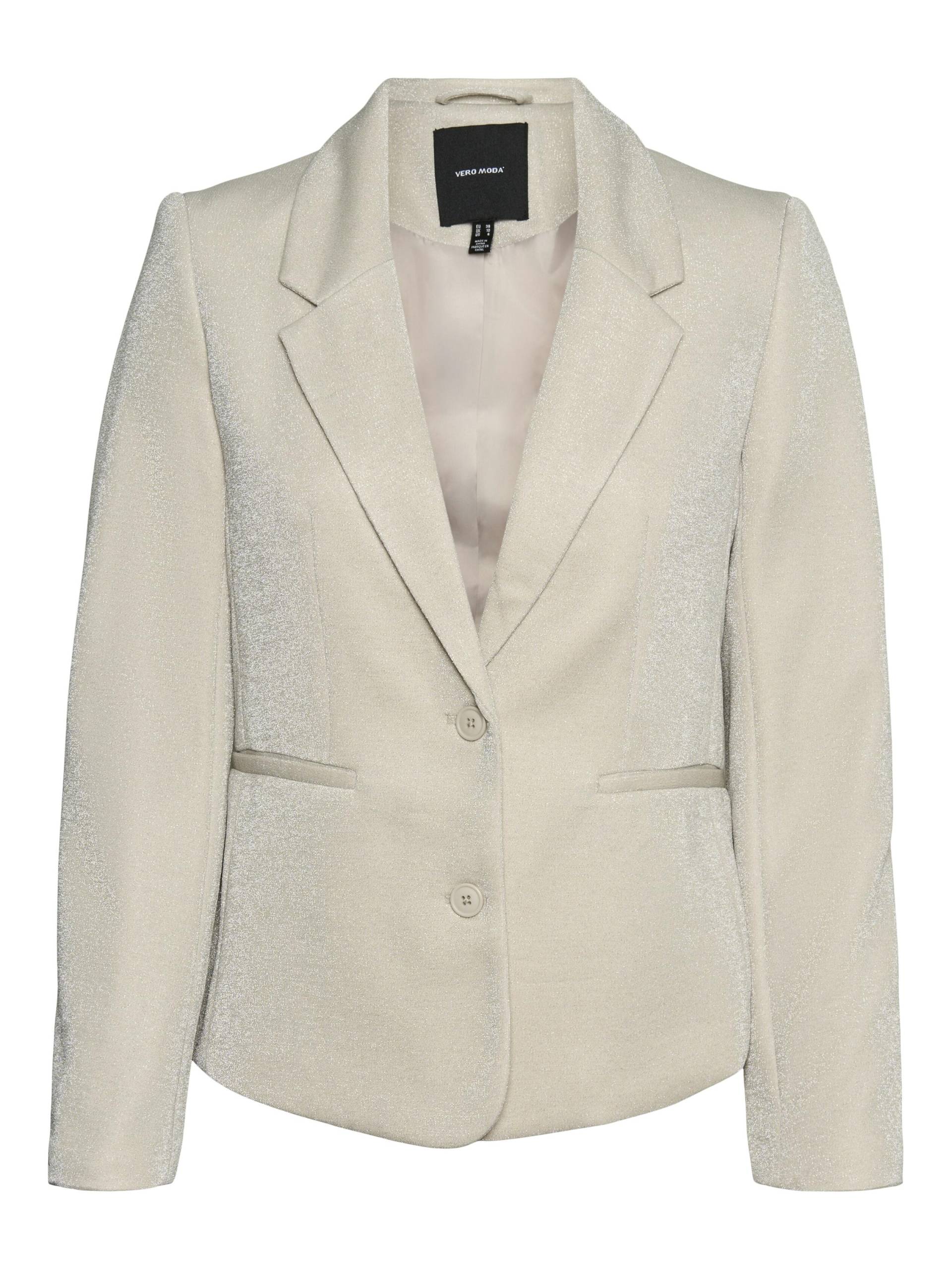 VERO MODA - VMSHALI LS FITTED SHINY BLAZER pumice stone - Gr. - 38 von VERO MODA