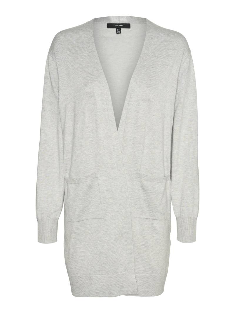 VERO MODA - VMSILJE LS OPEN CARDIGAN GA NOOS light grey melange - Gr. - S von VERO MODA