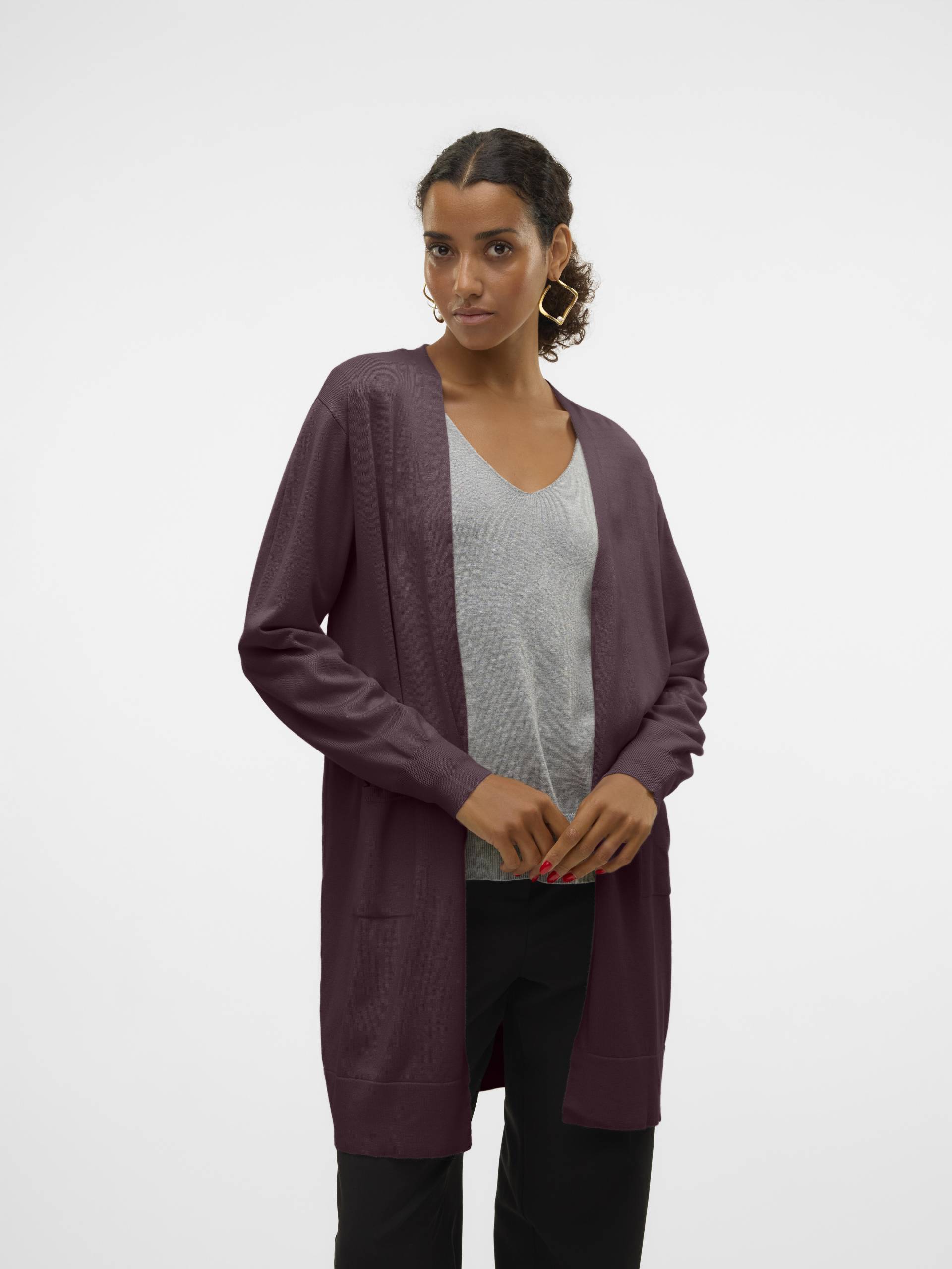 VERO MODA - VMSILJE LS OPEN CARDIGAN GA NOOS winetasting - Gr. - S von VERO MODA