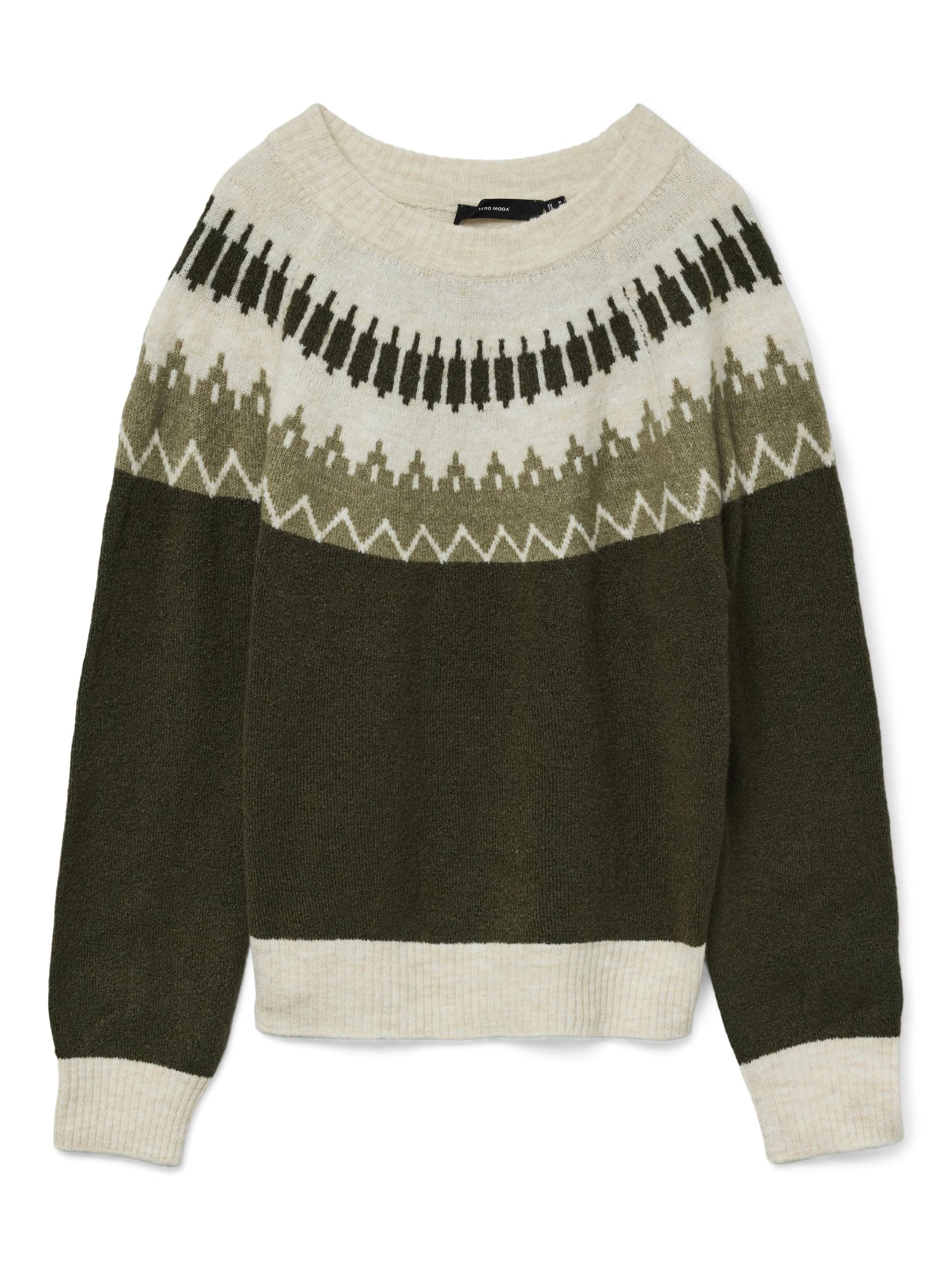 VERO MODA - VMSIMONE LS NORDIC PULLOVER GA REP BOO grape leaf - Gr. - L von VERO MODA