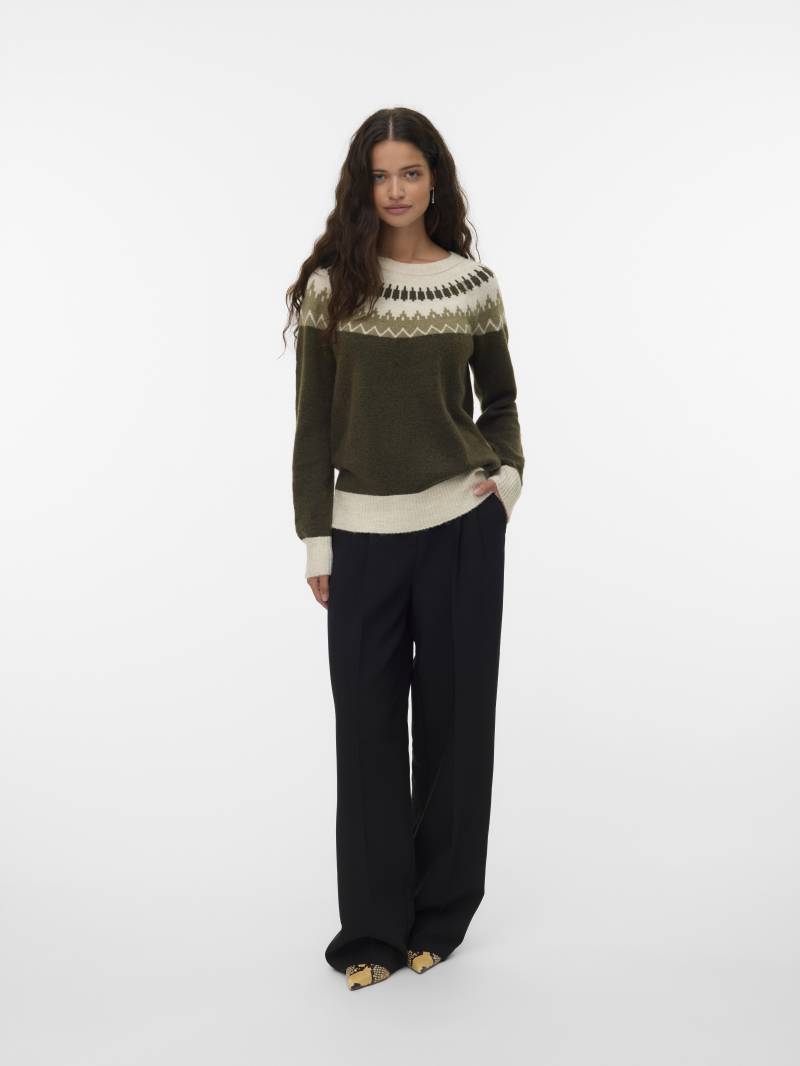 VERO MODA - VMSIMONE LS NORDIC PULLOVER GA REP BOO grape leaf - Gr. - M von VERO MODA