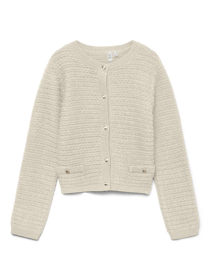 VERO MODA - VMSOLEIL LS O-NECK CARDIGAN BTQ birch - Gr. - L von VERO MODA