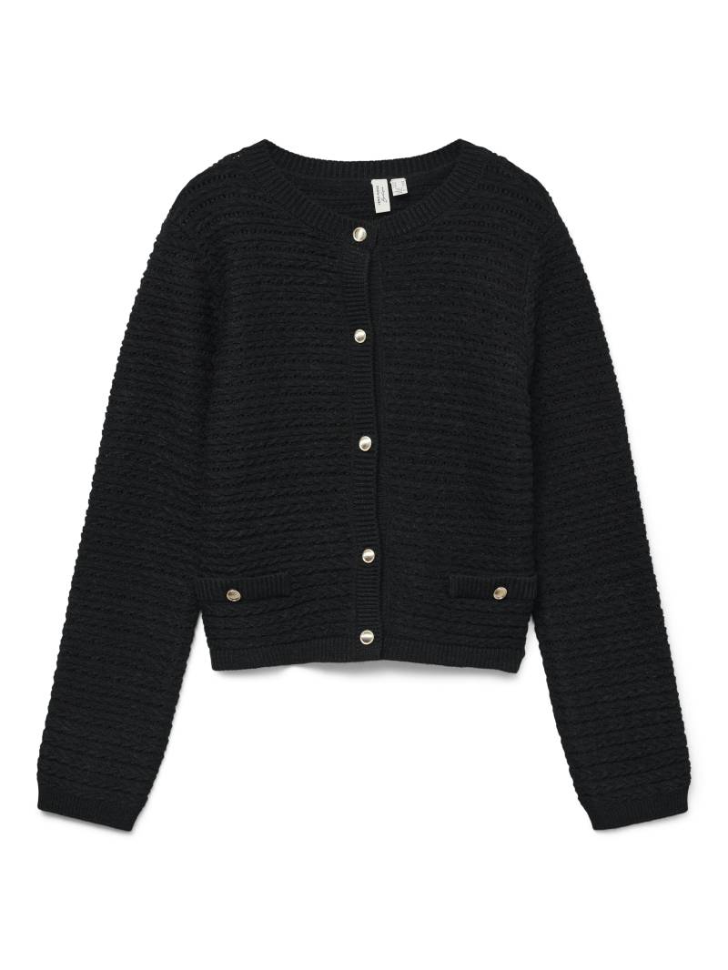 VERO MODA - VMSOLEIL LS O-NECK CARDIGAN BTQ black - Gr. - S von VERO MODA