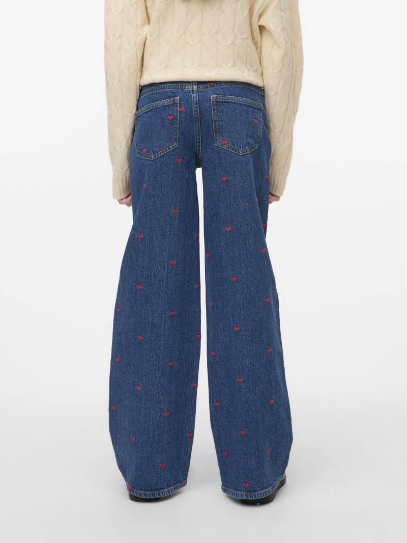 VERO MODA - VMTESSA HR WIDE EMB JEANS RA360 GIRL medium blue denim - Gr. - 158 von VERO MODA