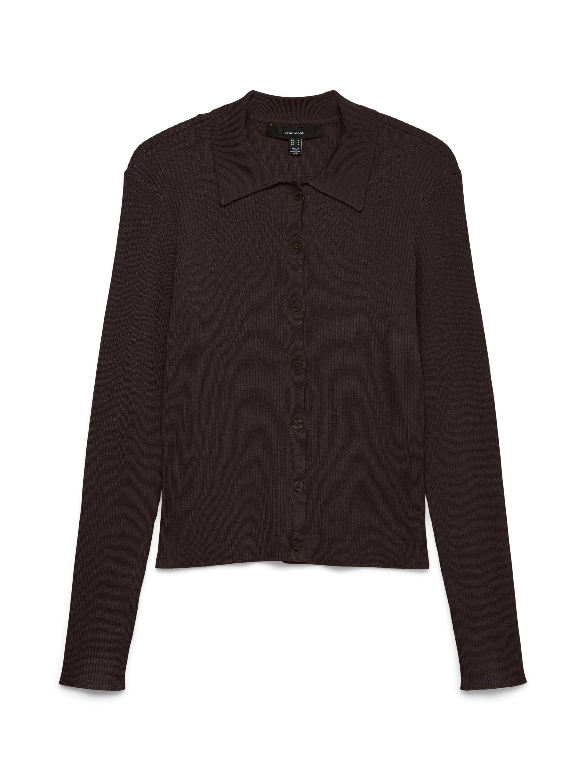 VERO MODA - VMVADIN LS POLONECK CARDIGAN chocolate torte - Gr. - XL von VERO MODA