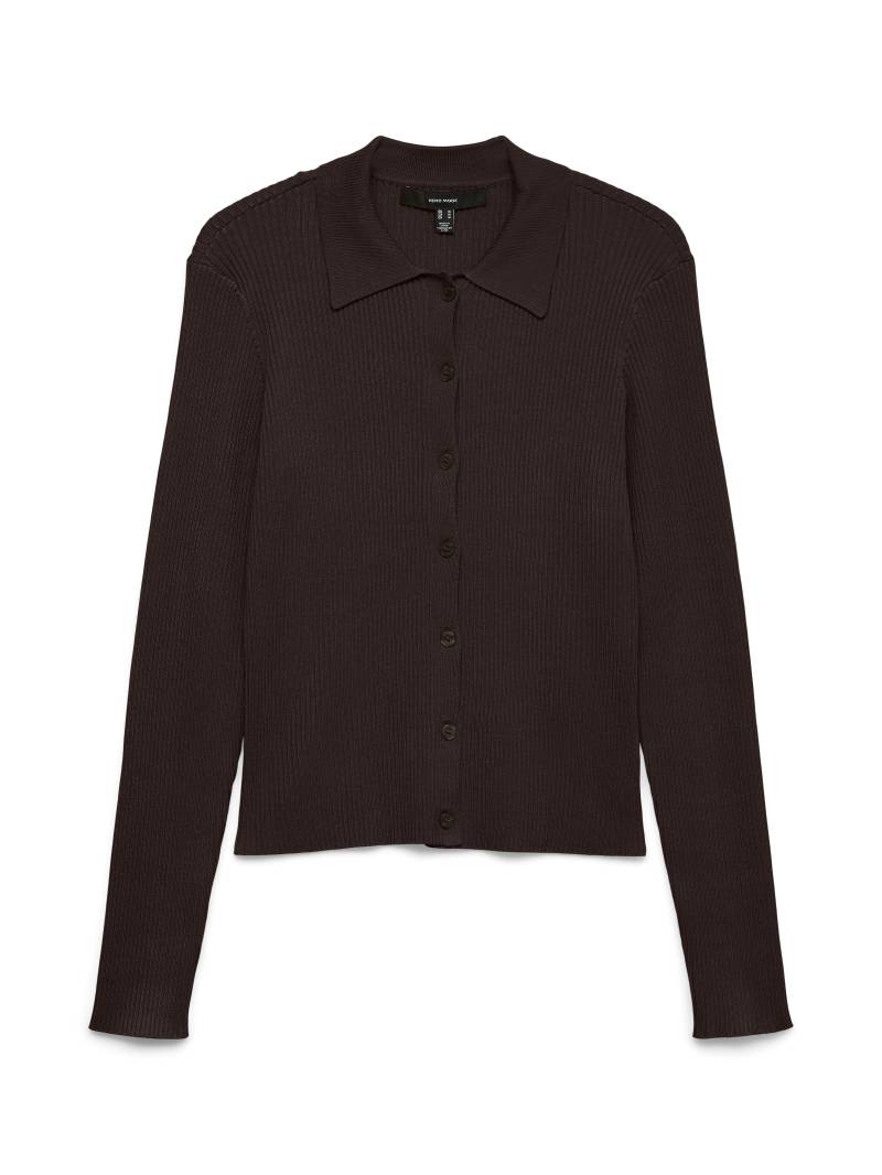 VERO MODA - VMVADIN LS POLONECK CARDIGAN chocolate torte - Gr. - XL von VERO MODA