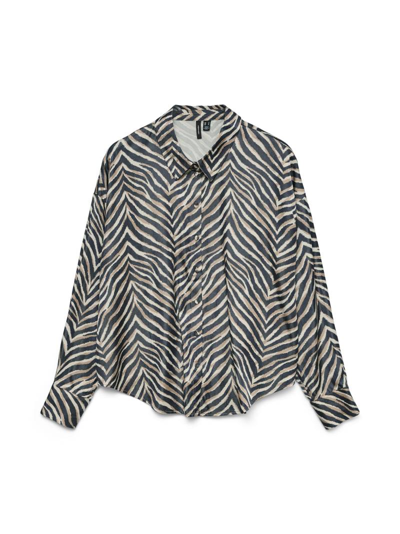 VERO MODA - VMVINA SONYA LS SHIRT WVN GA black - Gr. - L von VERO MODA