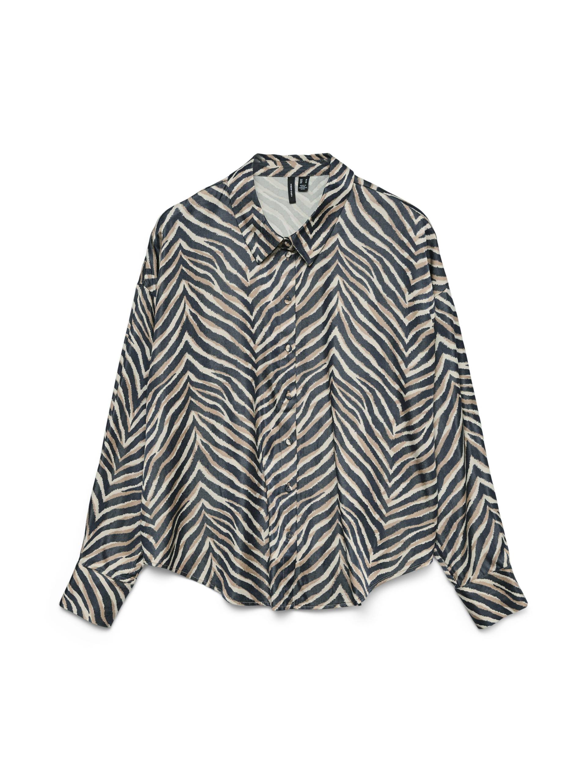 VERO MODA - VMVINA SONYA LS SHIRT WVN GA black - Gr. - S von VERO MODA