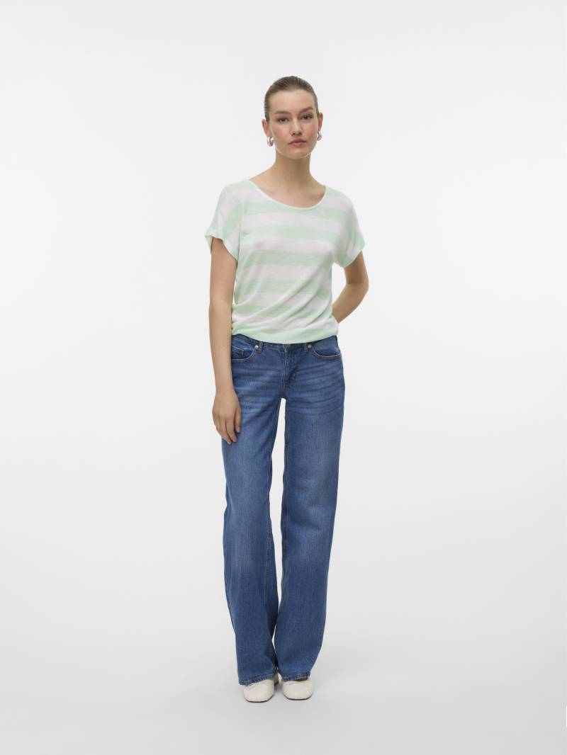 VERO MODA - VMWIDE STRIPE SL TOP JRS NOOS birds egg green - Gr. - L von VERO MODA