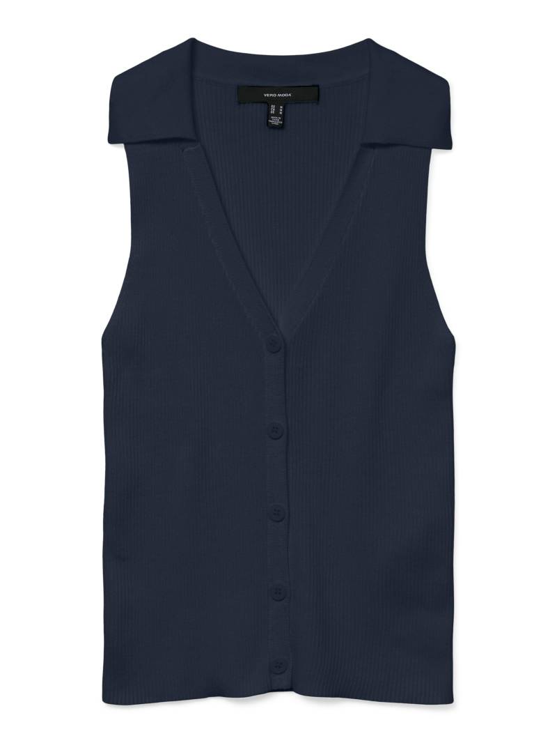 VERO MODA - VMWILLOW SL V-NECK POLO TOP navy blazer - Gr. - L von VERO MODA