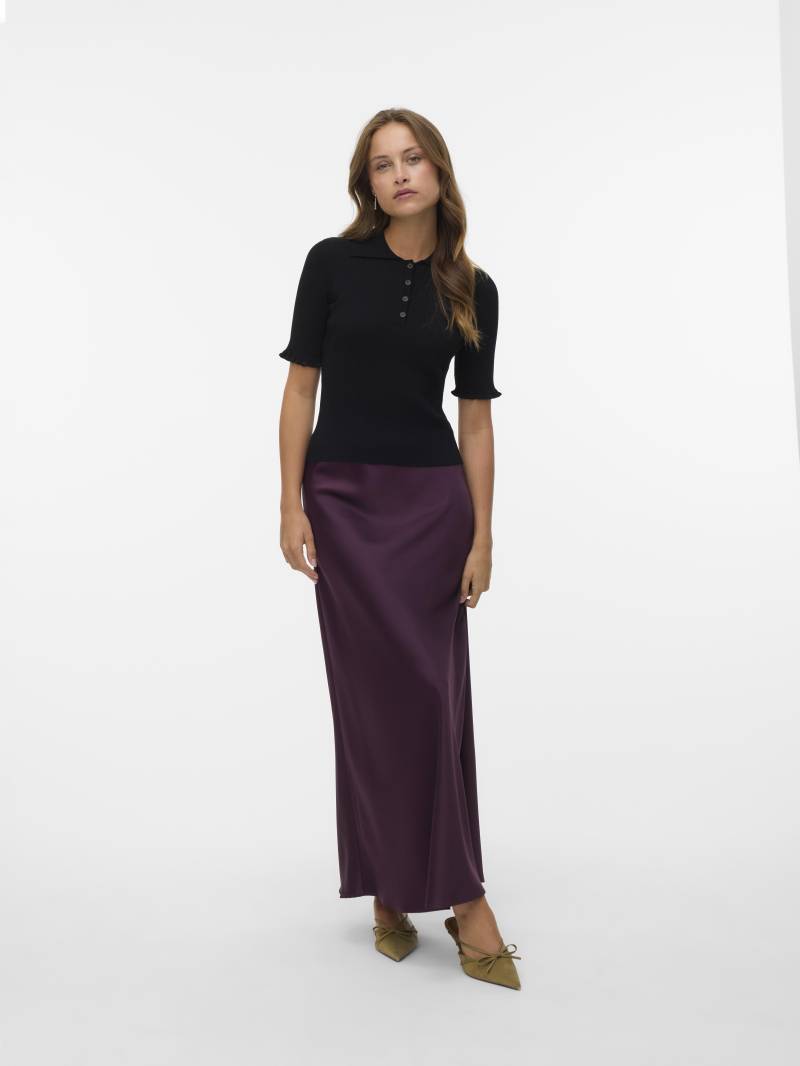 VERO MODA - VMWONDER 2/4 POLO PULLOVER black - Gr. - M von VERO MODA