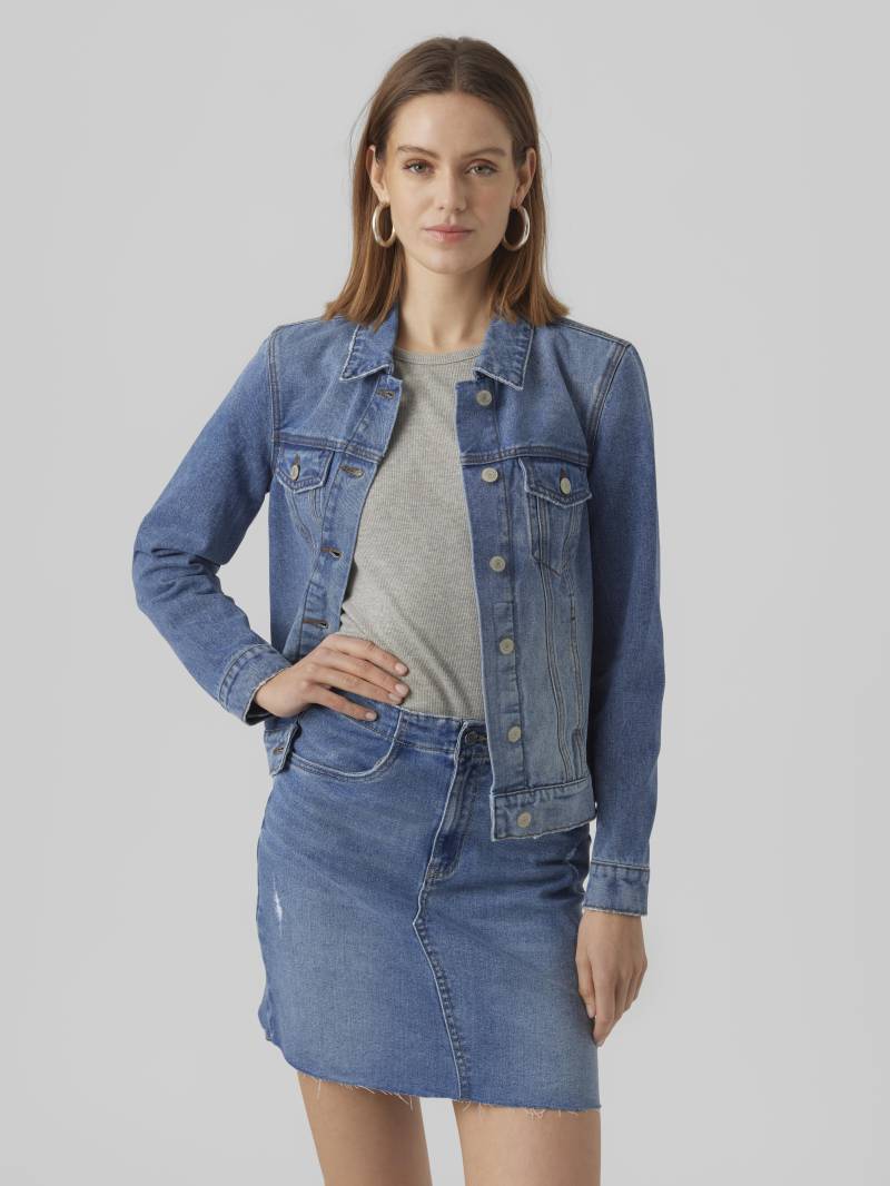 VERO MODA - VMZORICA LS DENIM JACKET MIX GA NOOS medium blue denim - Gr. - M von VERO MODA