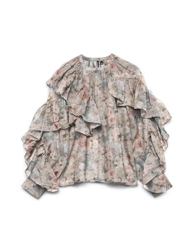 VERO MODA Vmsabrina Ls O-Neck Flounce Top WVN Exp von VERO MODA