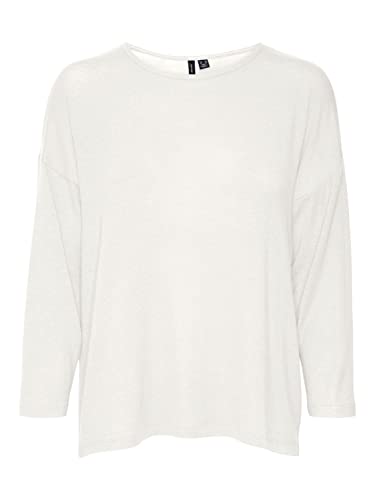 Vero Moda Women's VMALMA 3/4 JRS Top, Snow White, M von VERO MODA