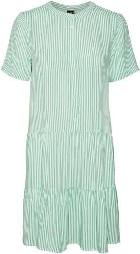 Vero Moda Women's VMBUMPY SS Short Dress WVN NOOS Kleid, Snow White/Stripes:Jade Cream, XS von VERO MODA