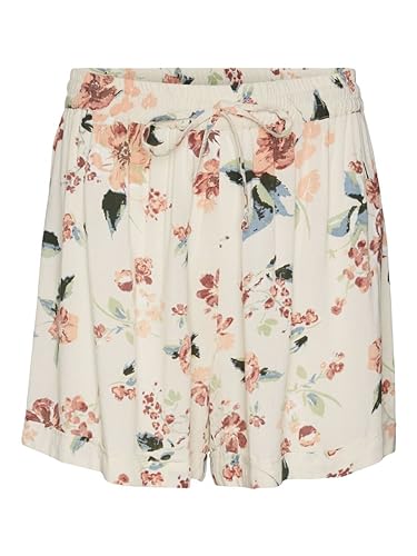 Vero Moda Women's VMBUMPY WVN NOOS Shorts, Birch/AOP:Big Flower, L von VERO MODA